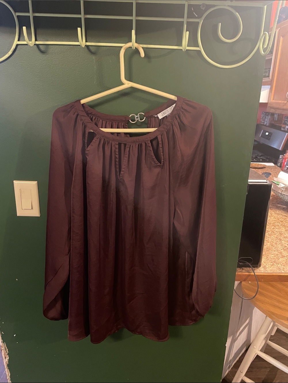 Jennifer Lopez Deep Plum Peasant Tunic Size 3X